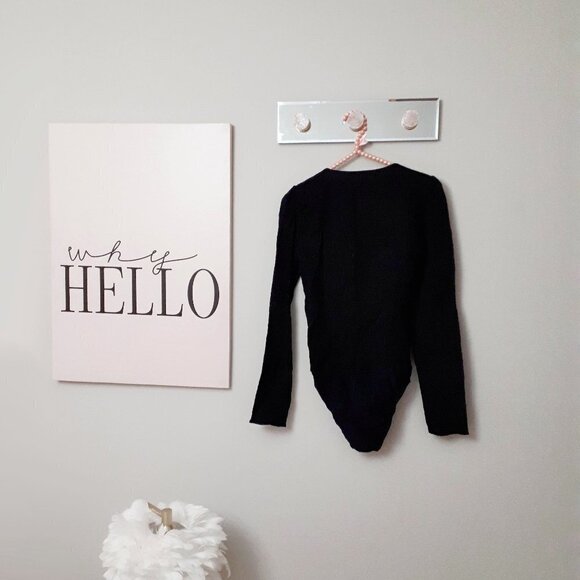 NWT Zara black structured textured square neck bodysuit, M - Picture 11 of 13